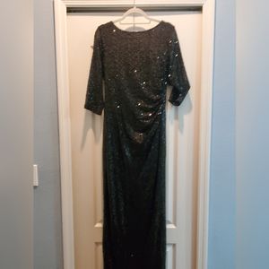 Marina, 3/4 sleeve sequined formal. Size 12. Open cowl back. .